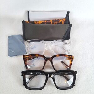Hummingbird Women Reading Glasses Reader Santa Fe Blue Light +3.00 Black